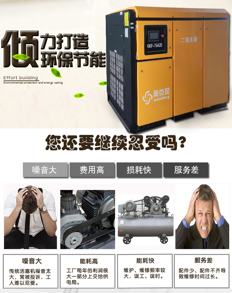 奥克风永磁二级压缩螺杆机系列